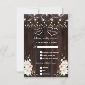 White Magnolia String Lights Old Barn Wedding RSVP Kaartje (Voorkant)