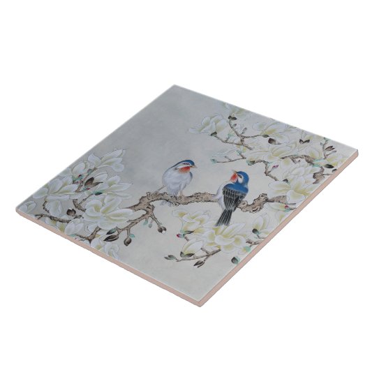 White Magnolia Tegeltje (Zijkant)