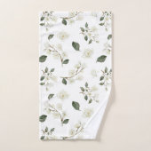 White Magnolia Waterverf Pattern Bad Handdoek (Handdoek)