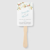 White Magnolia Wedding Program Fan Handwaaier (Voorkant)