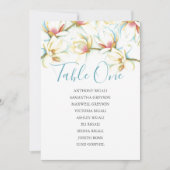 White Magnolia Wedding Seating Chart, Table Plan Kaart (Voorkant)