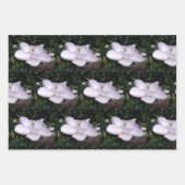 White Magnolia Wrapping Paper Flat Sheet Set van 3 (Voorkant)