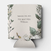 White Magnolias and Butterfly Wedding Blikjeskoeler (Achterkant)