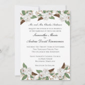 White Magnolias Classic Formal Elegant Wedding Inv Kaart (Voorkant)