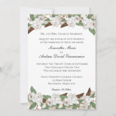 White Magnolias Classic Formal Elegant Wedding Kaart (Voorkant)