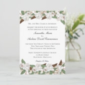 White Magnolias Classic Formal Elegant Wedding Kaart (Staand voorkant)