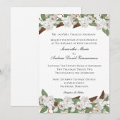 White Magnolias Classic Formal Elegant Wedding Kaart (Voorkant / Achterkant)