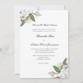 White Magnolias Classic Formal Elegant Wedding Kaart (Voorkant)