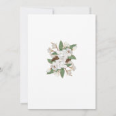 White Magnolias Floral Formal Elegant Wedding Kaart (Achterkant)