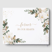 White Magnolias Floral Memorial Funeral Afbeelding Gastenboek (Achterkant)