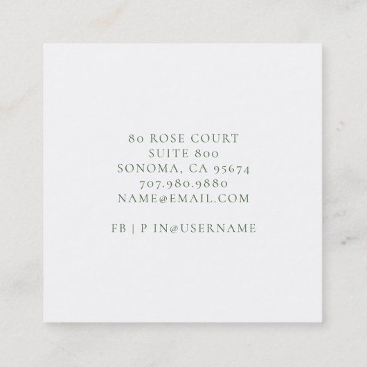 White Magnolias Floral Visitekaartje (Achterkant)