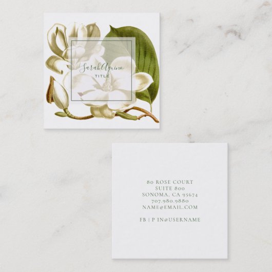 White Magnolias Floral Visitekaartje (Voorkant / Achterkant)
