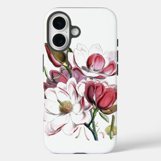 White Magnolias Flower  Old Illustration Case-Mate iPhone Case (Achterkant)