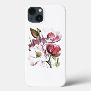 White Magnolias Flower  Old Illustration Case-Mate iPhone Case
