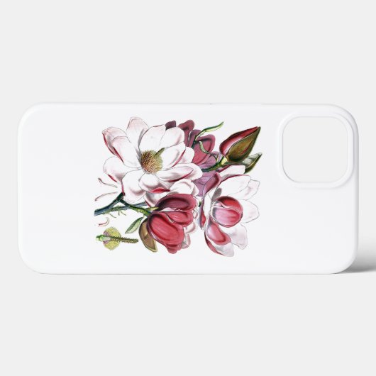 White Magnolias Flower  Old Illustration Case-Mate iPhone Case (Achterkant (horizontaal))