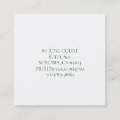 White Magnolias Monogrammed Floral Vierkante Visitekaartje (Achterkant)