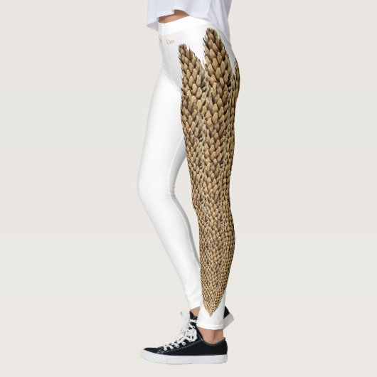 White Maine State Pine Cone Leggings (Links)