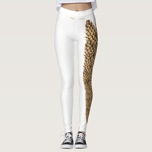 White Maine State Pine Cone Leggings (Voorkant)