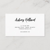 White Makeup & Nails White Script 2-foto's Visitekaartje (Achterkant)