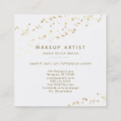 *~* White Makeup Red Lips Gold Confetti Vierkante Visitekaartje (Achterkant)