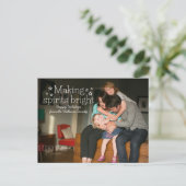 White Making Spirits Bright Holiday Photo Briefkaa Feestdagenkaart (Staand voorkant)