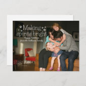 White Making Spirits Bright Holiday Photo Briefkaa Feestdagenkaart (Voorkant / Achterkant)