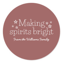 White Making Spirits Bright Holiday Stickers