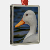 White Mallard Duck Metalen Ornament (Rechts)