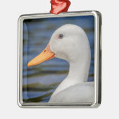 White Mallard Duck Metalen Ornament (Links)