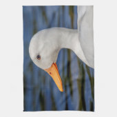 White Mallard Duck Theedoek (Verticaal)