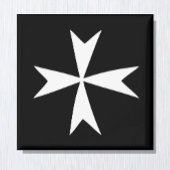 White Maltese Cross & Malta flag/knight symbol BL Magneet
