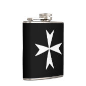 White Maltese Cross & Malta flag mode symbol Heupfles (Rechts)
