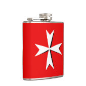 White Maltese Cross & Malta flag mode symbol Heupfles (Rechts)