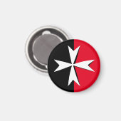 White Maltese Cross & Malta flag mode symbol Magneet (Voorkant / Achterkant)