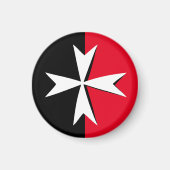 White Maltese Cross & Malta flag mode symbol Magneet (Voorkant)