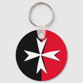 White Maltese Cross & Malta flag mode symbol Sleutelhanger (Achterkant)
