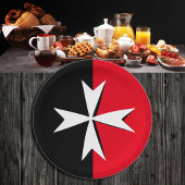 White Maltese Cross & Malta flag symbol / messghts Papieren Bordje