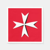 White Maltese Cross & Malta flag symbol / messghts Servet (Voorkant)