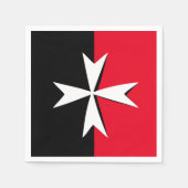 White Maltese Cross & Malta flag symbol / messghts Servet (Voorkant)