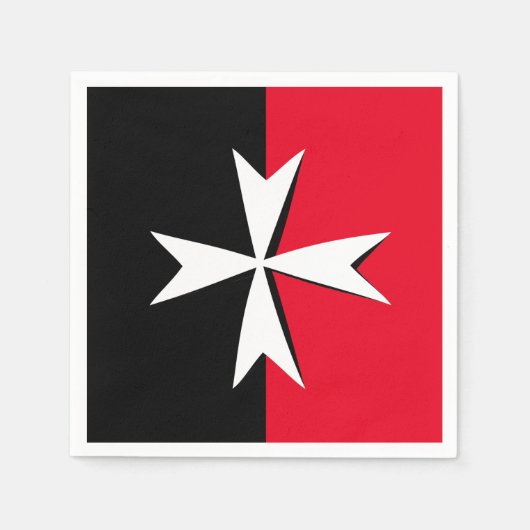 White Maltese Cross & Malta flag symbol / messghts Servet (Voorkant)