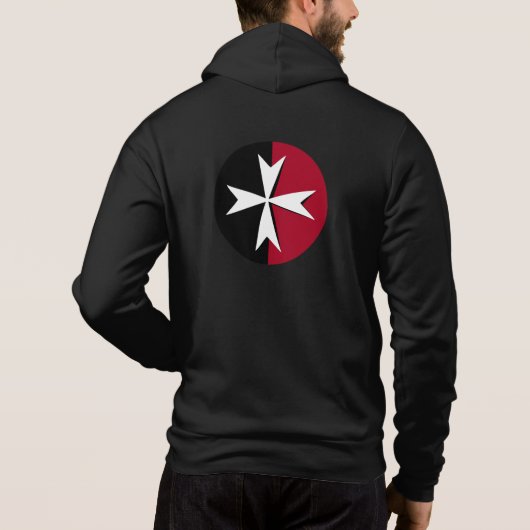 White Maltese Cross, St. John, Malta flag / symbol Hoodie (Achterkant)