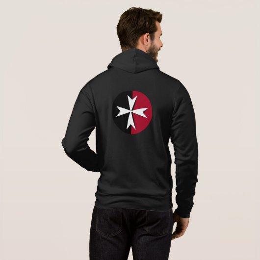 White Maltese Cross, St. John, Malta flag / symbol Hoodie (Achterkant volledig)