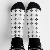 White Maltese Cross, St. John, Malta flag / symbol Sokken (Top)