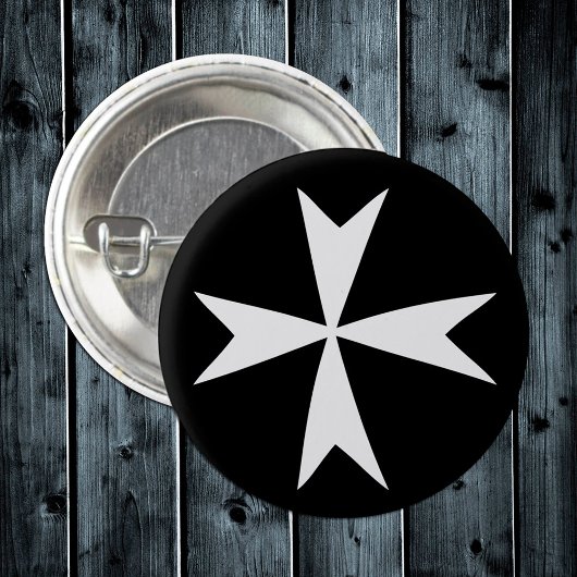 White Maltese Cross, St. John, Maltese vlag Ronde Button 3,2 Cm