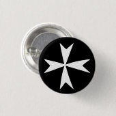 White Maltese Cross, St. John, Maltese vlag Ronde Button 3,2 Cm (Voorkant /achterkant)