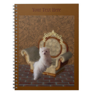 White Maltese Fantasy Dog Art Notitieboek
