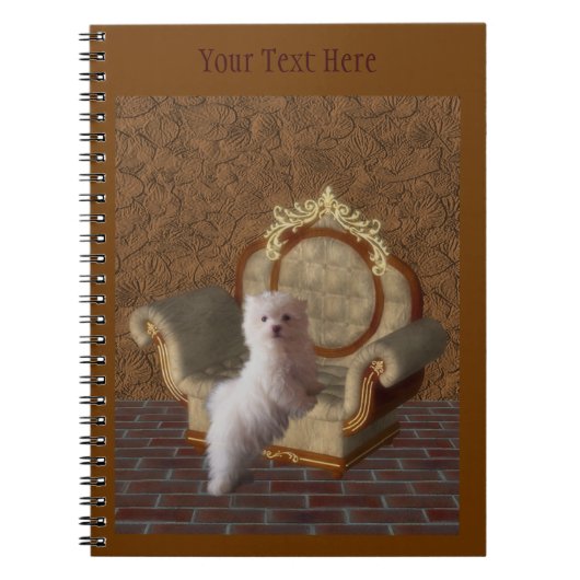 White Maltese Fantasy Dog Art Notitieboek (Voorkant)