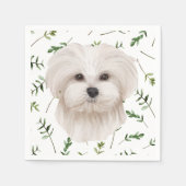 White Maltese Greenery Boho Baby shower Servet (Voorkant)