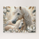 White Mama Horse With Magnolia Legpuzzel<br><div class="desc">White Mama Horse With Magnolia
Art/illustation
colorful
customizable</div>