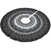 White Mandala Black Kerstboom Rok (Gekanteld)